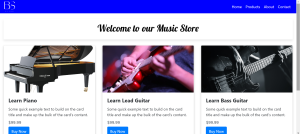 home page (how to create a musician website)