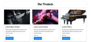 products page (how to create a musician website)