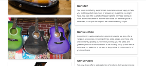 about page (how to create a musician website)